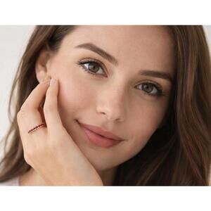 Garnet (Jan)  birthstone Eternity Ring - Size 6